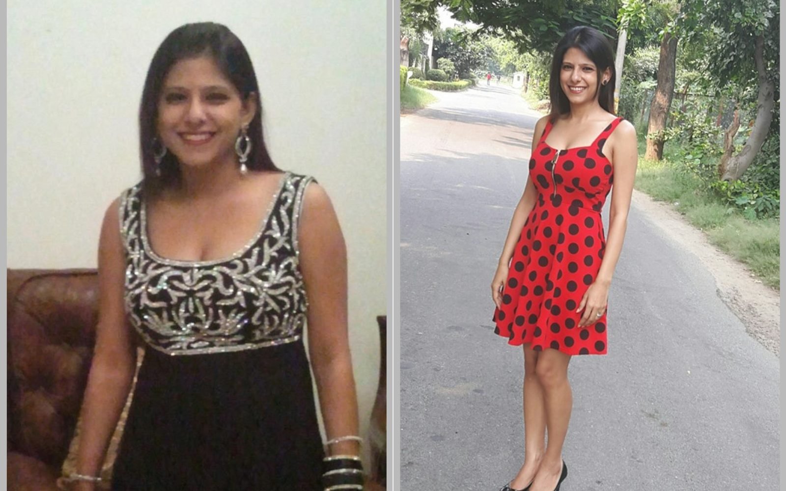 Weight loss before and after — Ginny Wadhera, Gurugram, a client of Dr. Maruti Sharma